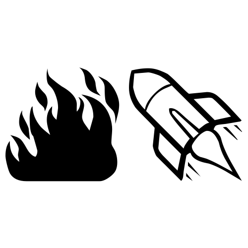 🔥🚀 Emoji Domain black and white Symbola rendering